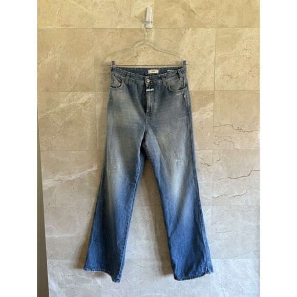 Closed Kathy Relaxed Fit Jeans 27 Blue Distressed Rigid High Rise Italian Denim - Picture 3 of 11